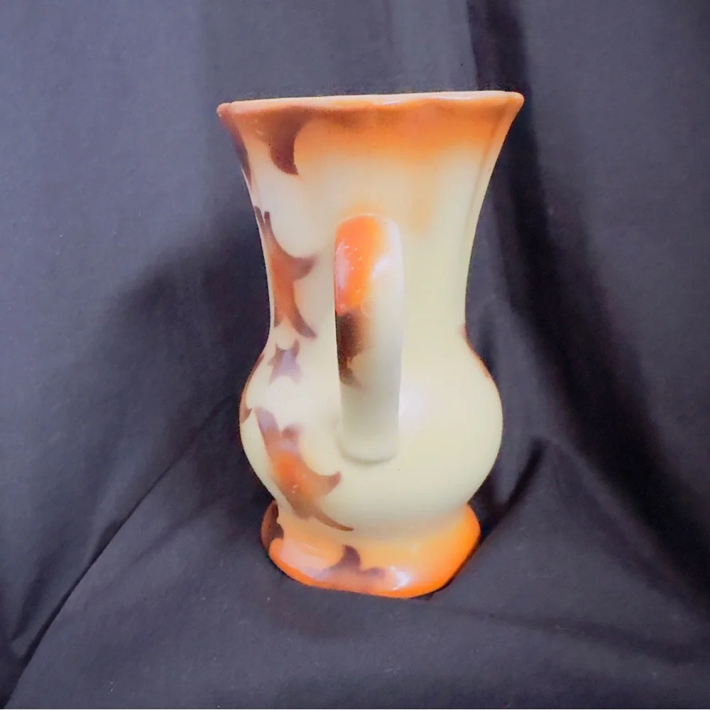 Antique Art Deco Vase Double Handle Czech Victorian Glaze 1920-40